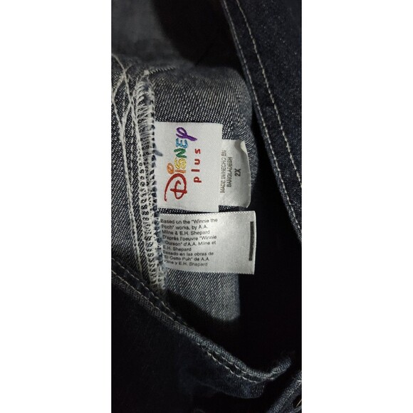Disney Winnie the Pooh Denim Overalls 2X • Embroidered Patches • 90s - Picture 10 of 11